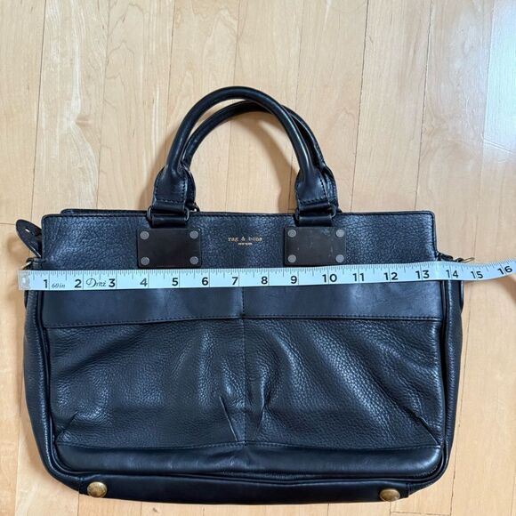 Rag & Bone Black Medium Pilot Pebbled Lambskin Leather Bag - Picture 13 of 16